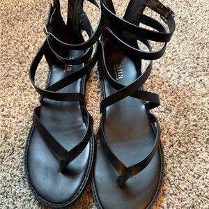 a.n.a Jazmin Strappy Black Sandals